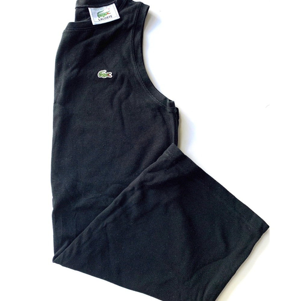 Women's black Lacoste sleeveless shirt dress - Picture 2 of 6